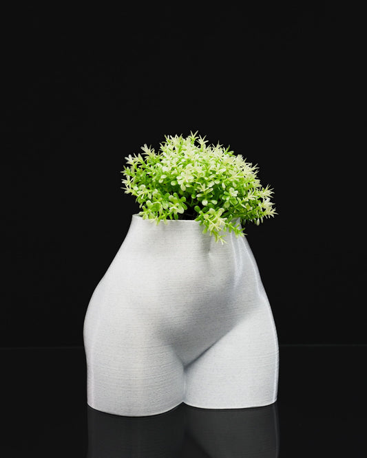 Female body vase Gray Marble