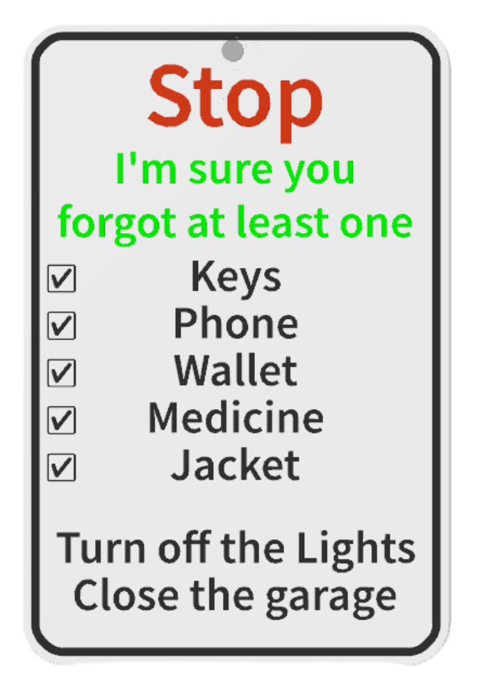 Sign I am sure U forgot at least one (Checklist)